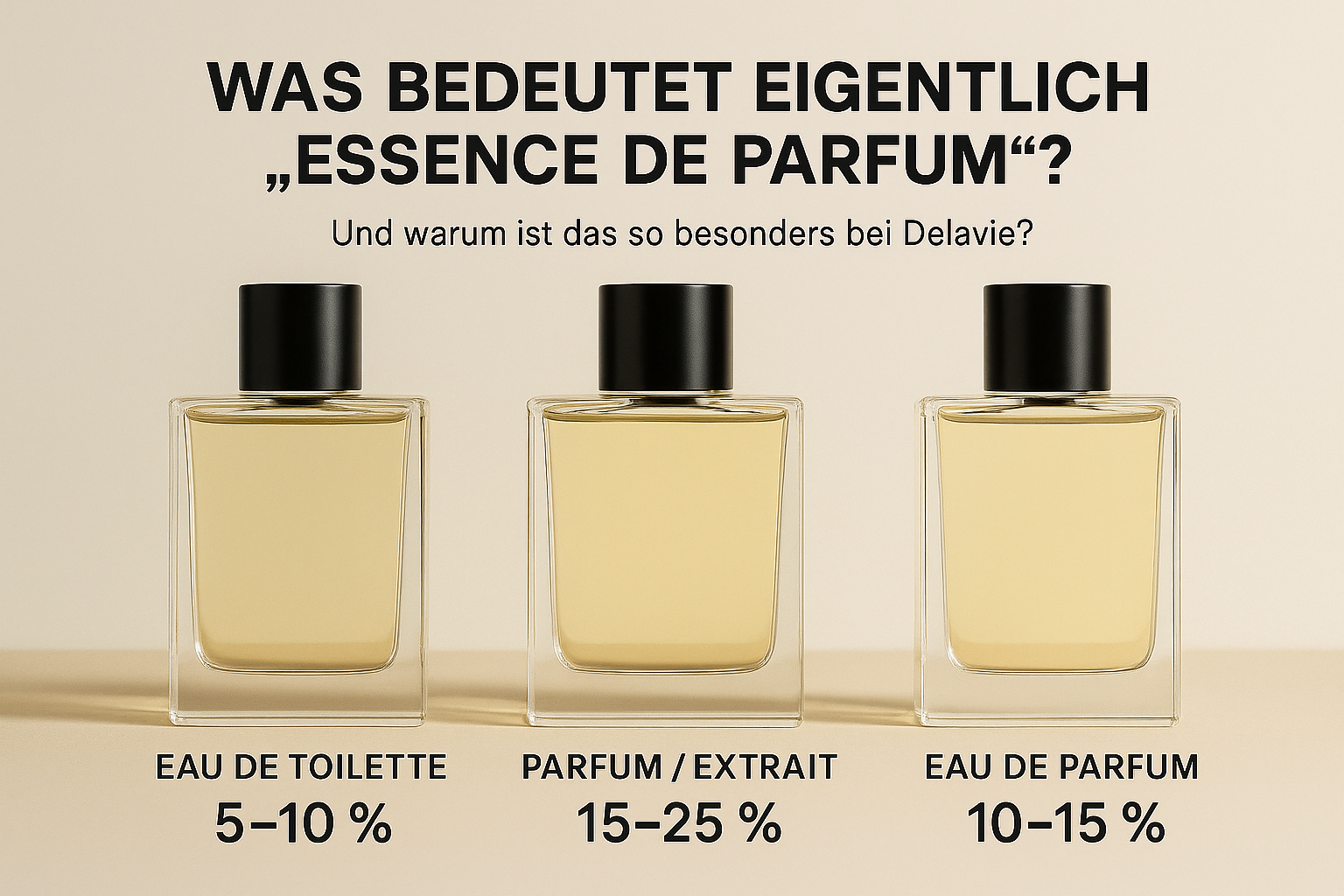 Der Unterschied<h4> zwischen Eau de Parfum, Eau de Toilette und Extrait de Parfum<h4>