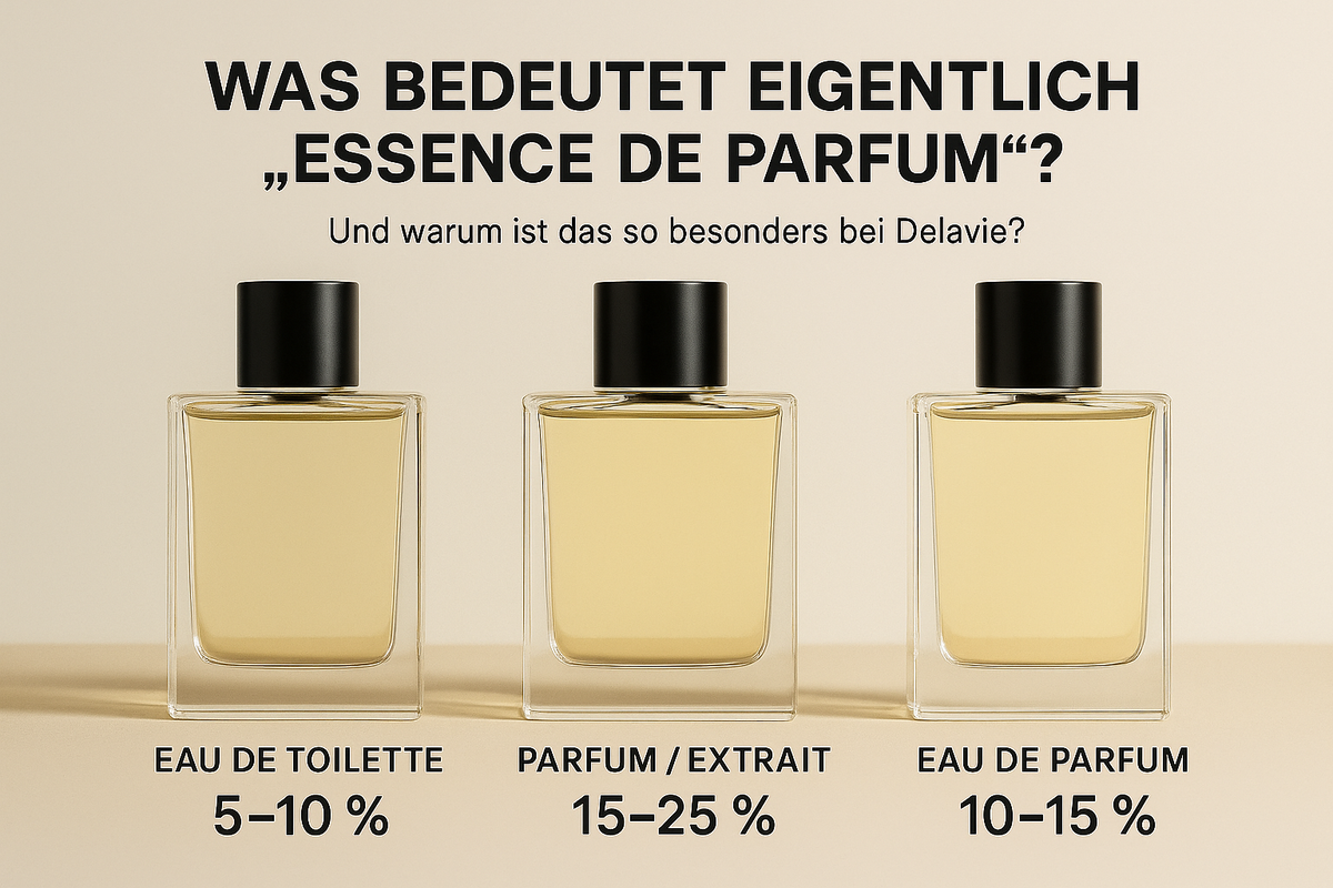 Der Unterschied<h4> zwischen Eau de Parfum, Eau de Toilette und Extrait de Parfum<h4> DELAVIE