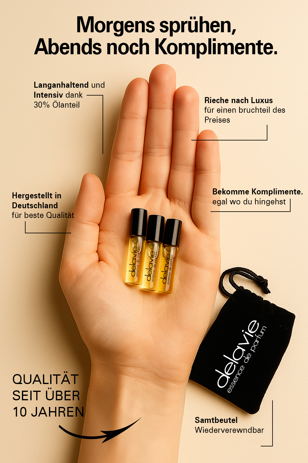 Delavie Discovery Damen Set – 3 Luxus Düfte, du zahlst nur den Versand (3×2 ml)