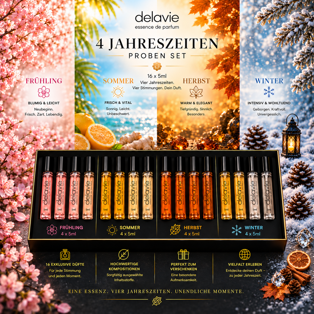 4 Jahreszeiten-Set 16×5ml DELAVIE